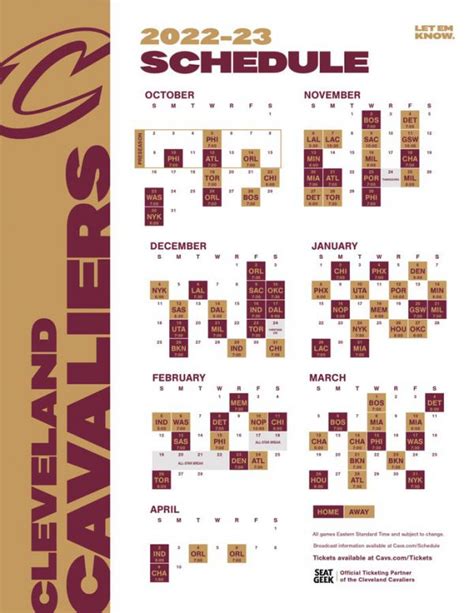 cavs game schedule|Cleveland Cavaliers TV Schedule .